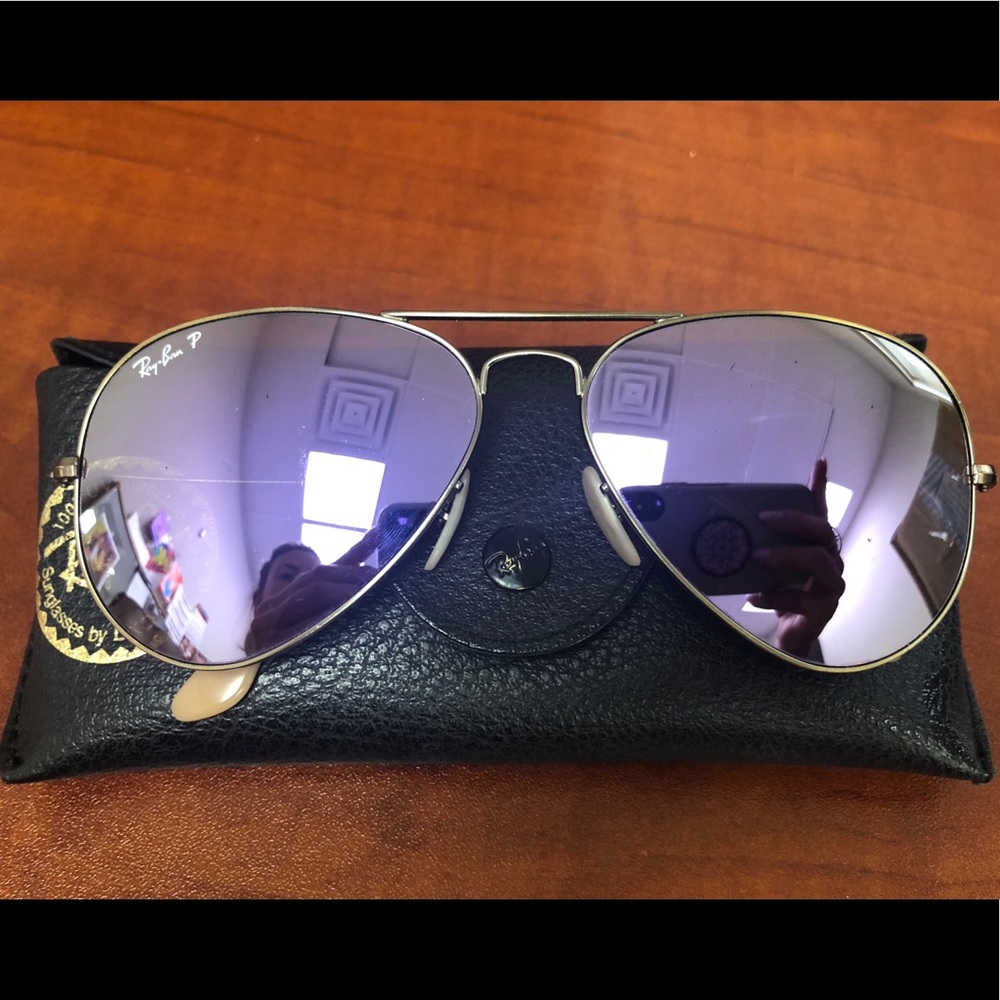Ray ban polarized  aviator- purple flash